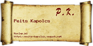 Peits Kapolcs névjegykártya